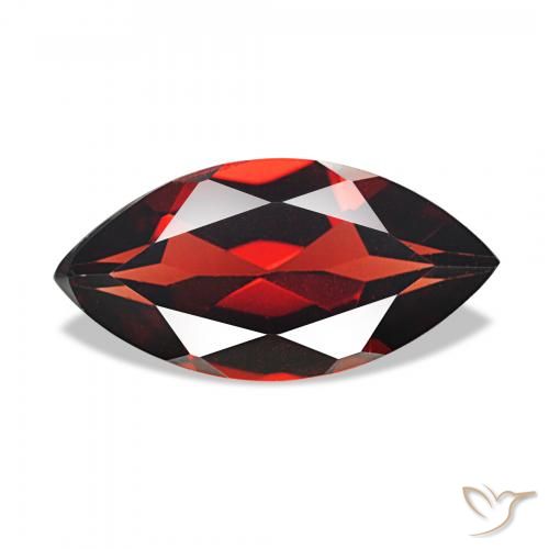 Granate almandino Rojo sangre intenso natural de 1.88 ct, Marquesa, VVS