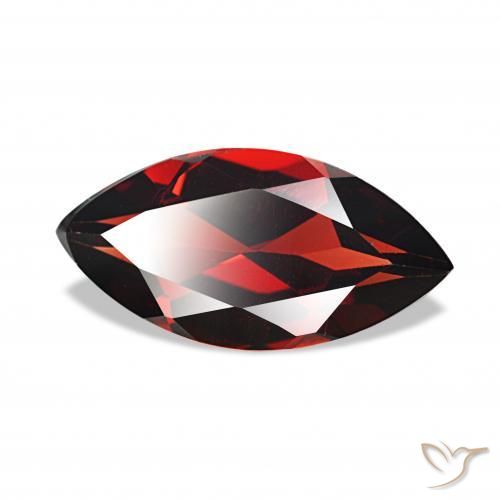 Granate almandino Rojo sangre intenso natural de 1.88 ct, Marquesa, VVS