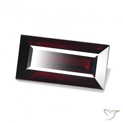 Granate almandino Rojo oscuro natural de 1.78 ct, Corte Baguette, VVS