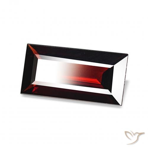 Granate almandino Rojo oscuro natural de 1.53 ct, Corte Baguette, VVS