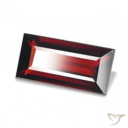 Granate almandino Rojo oscuro natural de 1.74 ct, Corte Baguette, VVS