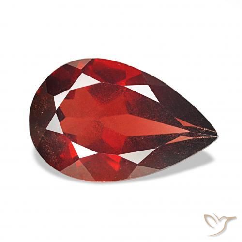 Granate almandino Rojo medio natural de 2.98 ct, En forma de pera, VS