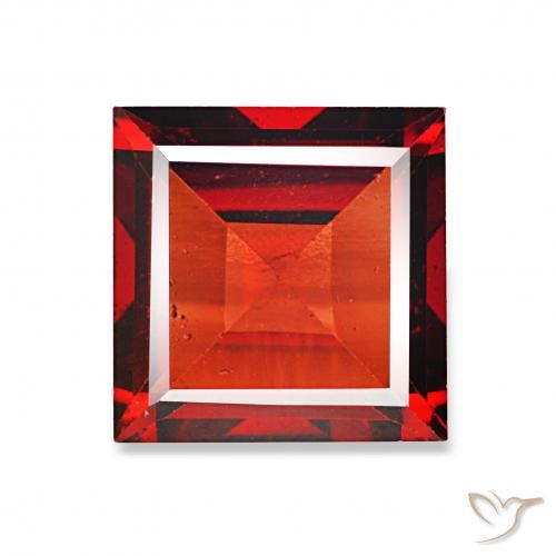 Granate almandino Rojo grosella natural de 2.03 ct, Cuadrado, VVS-VS