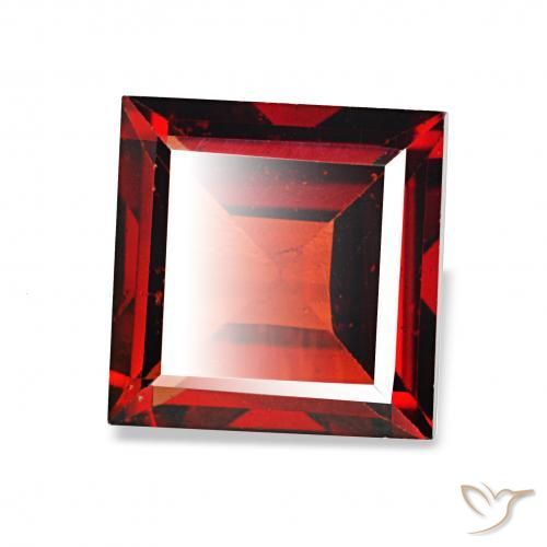 Granate almandino Rojo grosella natural de 2.03 ct, Cuadrado, VVS-VS