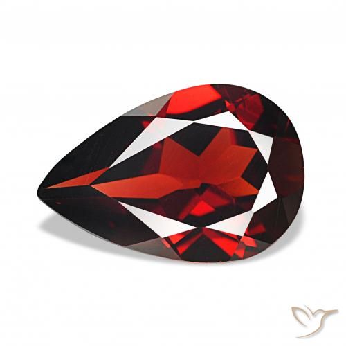 Granate almandino Rojo oscuro natural de 3.03 ct, En forma de pera, VVS