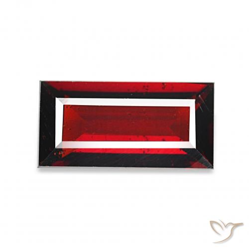 Granate almandino Rojo oscuro natural de 1.65 ct, Corte Baguette, VVS-VS