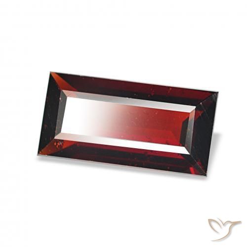 Granate almandino Rojo oscuro natural de 1.65 ct, Corte Baguette, VVS-VS