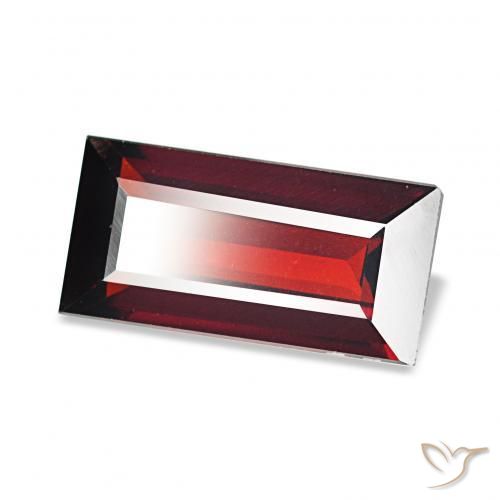 Granate almandino Rojo oscuro natural de 1.66 ct, Corte Baguette, VVS