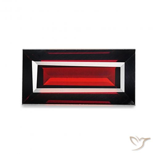 Granate almandino Rojo oscuro natural de 1.76 ct, Corte Baguette, VVS