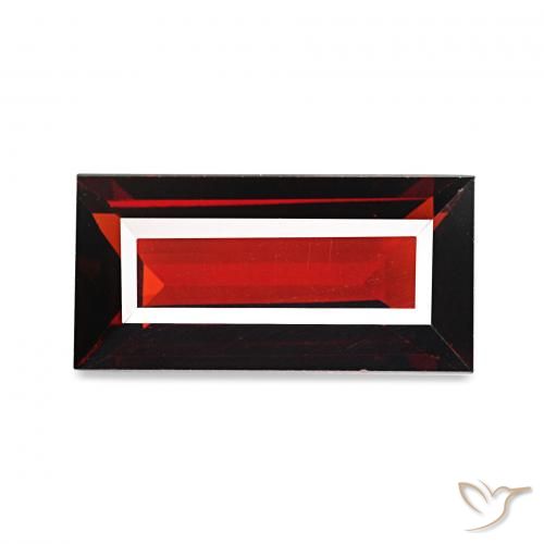 Granate almandino Rojo oscuro natural de 1.67 ct, Corte Baguette, VVS