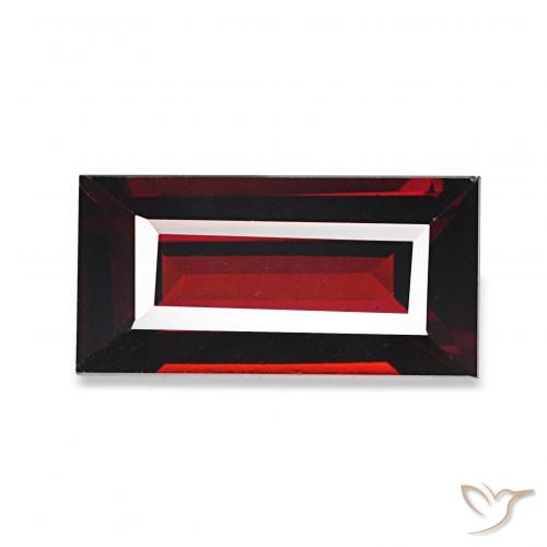 Granate almandino Rojo oscuro natural de 1.80 ct, Corte Baguette, VVS