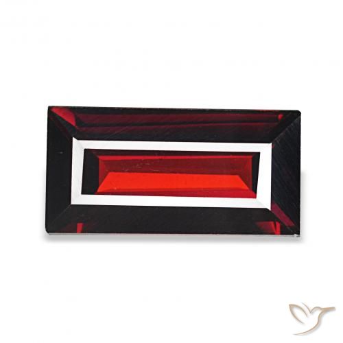 Granate almandino Rojo oscuro natural de 1.78 ct, Corte Baguette, VVS