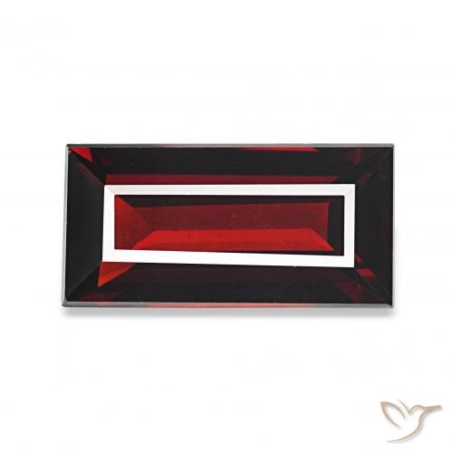 Granate almandino Rojo oscuro natural de 1.59 ct, Corte Baguette, VVS