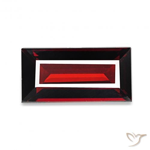 1.64ct Rojo oscuro Granate almandino, Corte Baguette, VVS