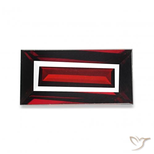 Granate almandino Rojo oscuro natural de 1.65 ct, Corte Baguette, VVS