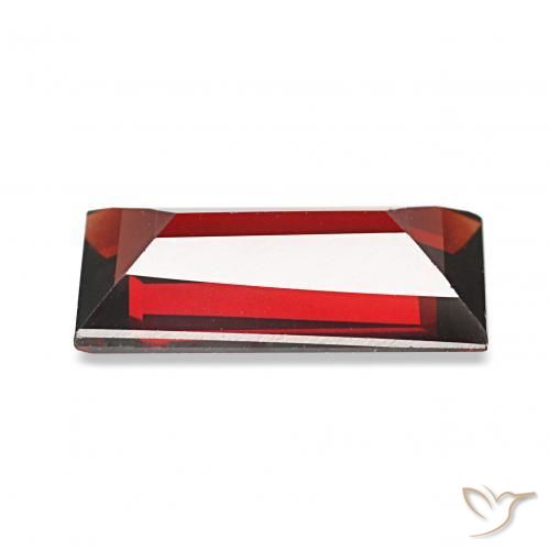 Granate almandino Rojo oscuro natural de 1.65 ct, Corte Baguette, VVS