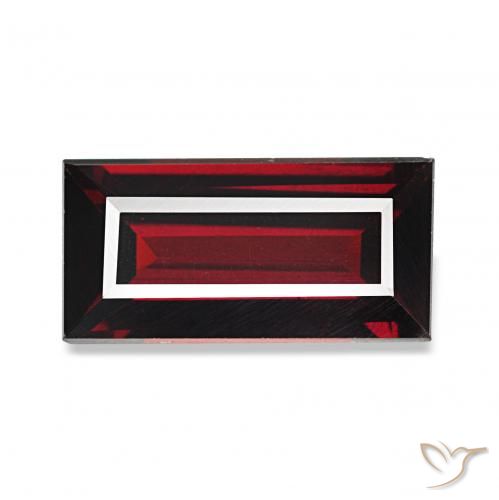 Granate almandino Rojo oscuro natural de 1.67 ct, Corte Baguette, VVS