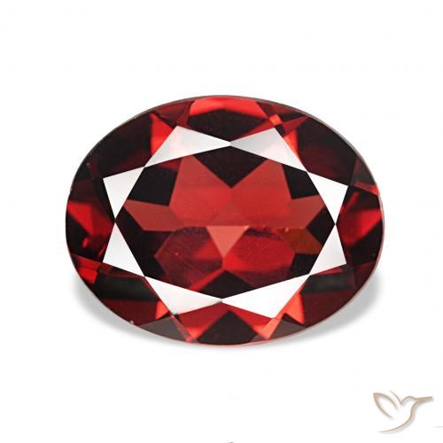 Granate almandino Rojo sangre intenso natural de 2.14 ct, Ovalada, VVS