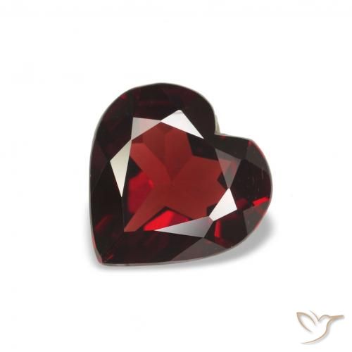 Granate almandino Rojo oscuro natural de 1.47 ct, Corazón, VVS