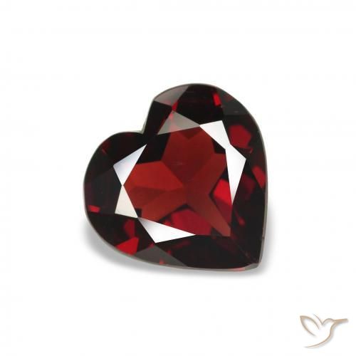 Granate almandino Rojo oscuro natural de 1.47 ct, Corazón, VVS