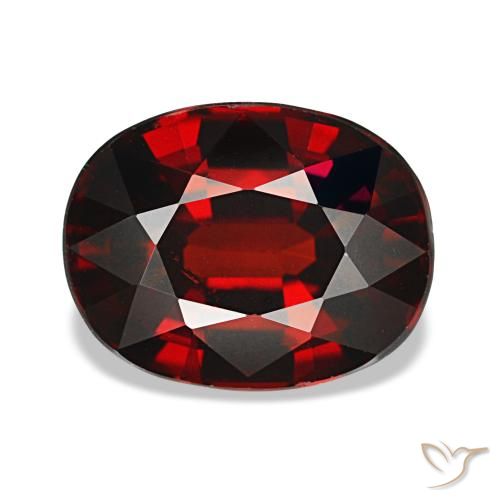 Granate almandino rojo natural de 3,27 ct, corte óvalo, VVS-VS