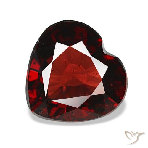 Granate almandino rojo natural de 1,88 ct, forma de corazón, VS