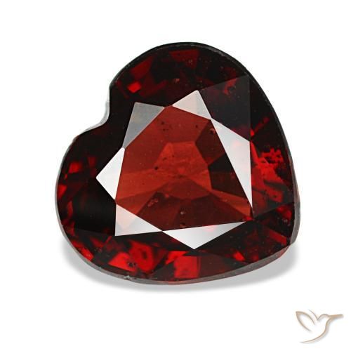 Granate almandino rojo natural de 1,88 ct, forma de corazón, VS