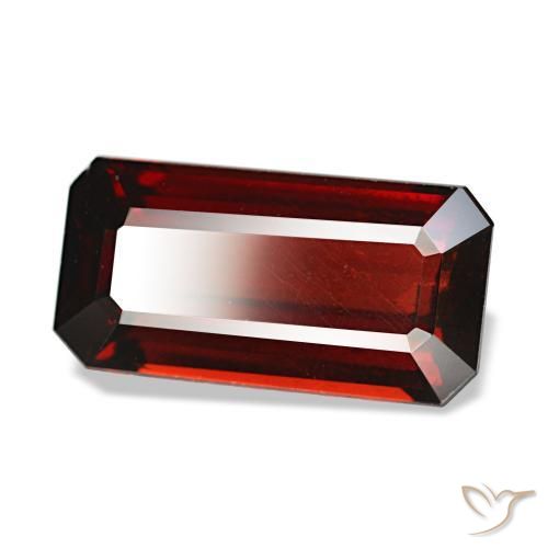 Granate almandino rojo natural de 4,46 ct, corte esmeralda, VS
