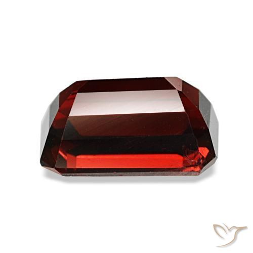 Granate almandino rojo natural de 2,48 ct, corte esmeralda, VS
