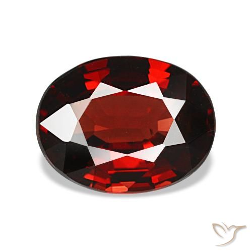 Granate almandino rojo de 2,06 ct, ovalado, VVS-VS