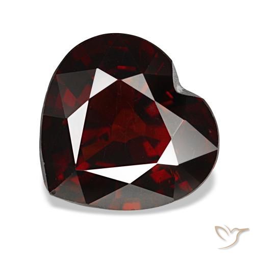 Granate almandino rojo natural de 3,71 ct, forma de corazón, VS