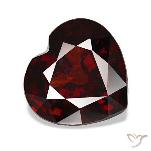Granate almandino rojo natural de 3,71 ct, forma de corazón, VS