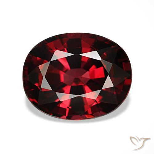Granate almandino rojo natural de 3,08 ct, corte óvalo, VVS-VS