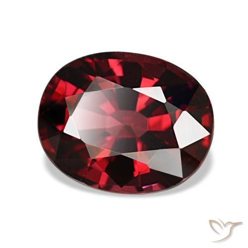 Granate almandino rojo natural de 3,08 ct, corte óvalo, VVS-VS