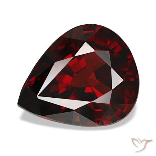 Granate almandino rojo natural de 4,33 ct, en forma de pera, VVS-VS