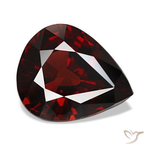 Granate almandino rojo natural de 4,33 ct, en forma de pera, VVS-VS