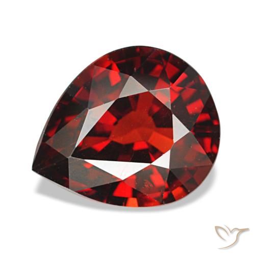 Granate almandino rojo natural de 2,59 ct, en forma de pera, VS