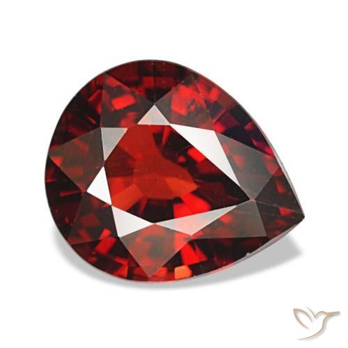Granate almandino rojo natural de 2,59 ct, en forma de pera, VS