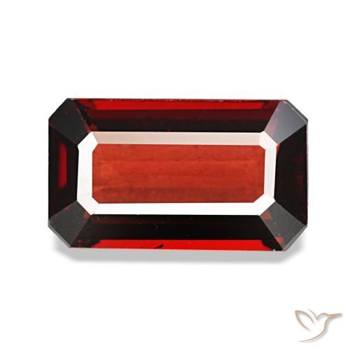 Granate almandino rojo natural de 3,44 ct, corte esmeralda, VVS-VS