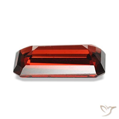 Granate almandino rojo natural de 3,44 ct, corte esmeralda, VVS-VS