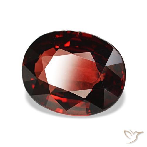 Granate almandino rojo natural de 2,90 ct, corte óvalo, VVS-VS