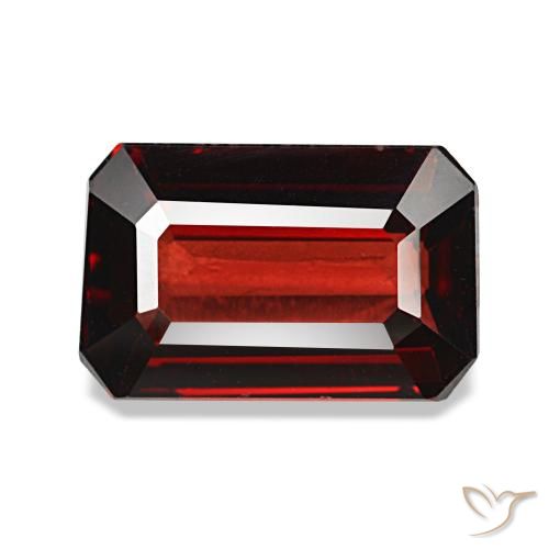 Granate almandino rojo natural de 3,08 ct, corte esmeralda, VVS-VS