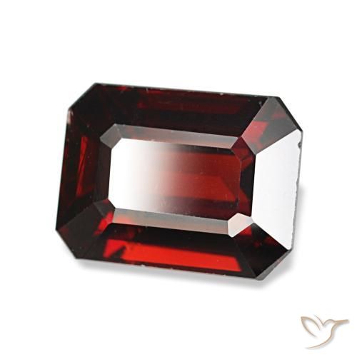 Granate almandino rojo natural de 3,32 ct, corte esmeralda, VS