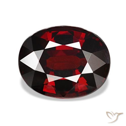 Granate almandino rojo natural de 3,36 ct, corte óvalo, VVS-VS