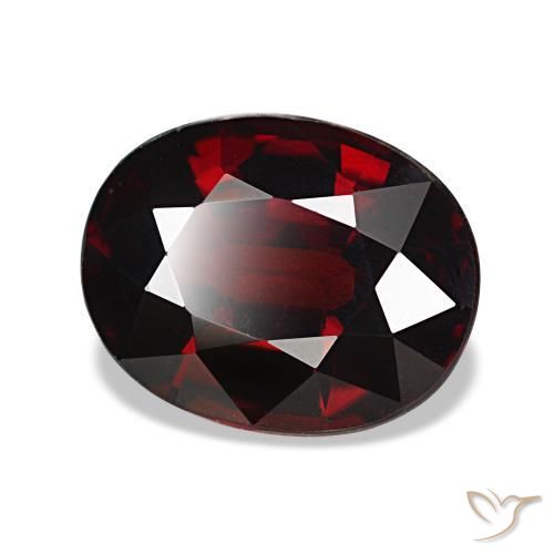Granate almandino rojo natural de 3,36 ct, corte óvalo, VVS-VS