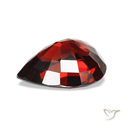 Granate almandino rojo natural de 2,67 ct, en forma de pera, VVS-VS