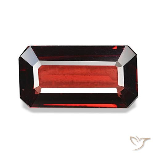 Granate almandino rojo natural de 3,62 ct, corte esmeralda, VS
