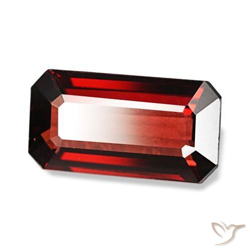Granate almandino rojo natural de 3,62 ct, corte esmeralda, VS