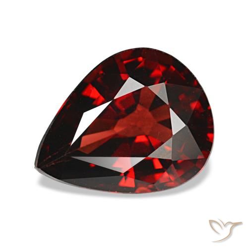 Granate almandino rojo natural de 2,43 ct, en forma de pera, VVS-VS