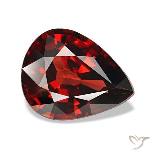 Granate almandino rojo natural de 2,43 ct, en forma de pera, VVS-VS